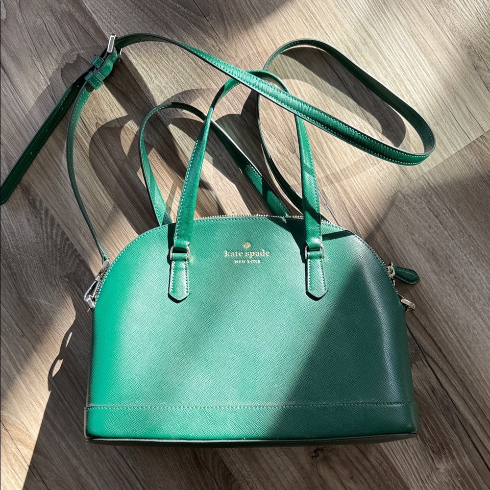 kate spade emerald green leather dome crossbody bag